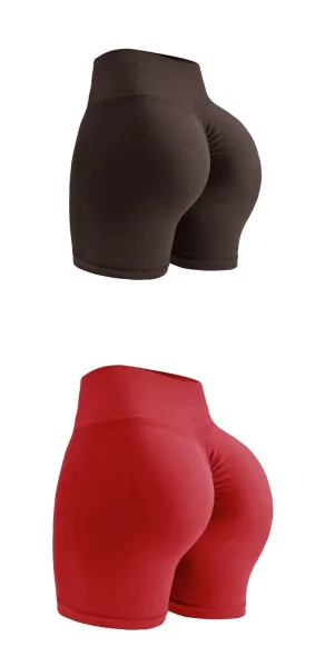 Design High-Waisted Sculpting Shorts Brown Activewear - 12