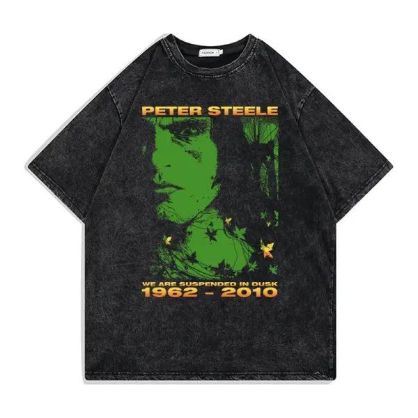 Design Peter Steele Graphic Acid Wash T-Shirt - 1