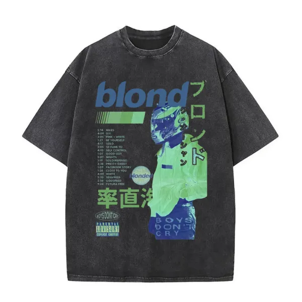 Frank Ocean blond Oversized Acid Wash T-Shirt - 10