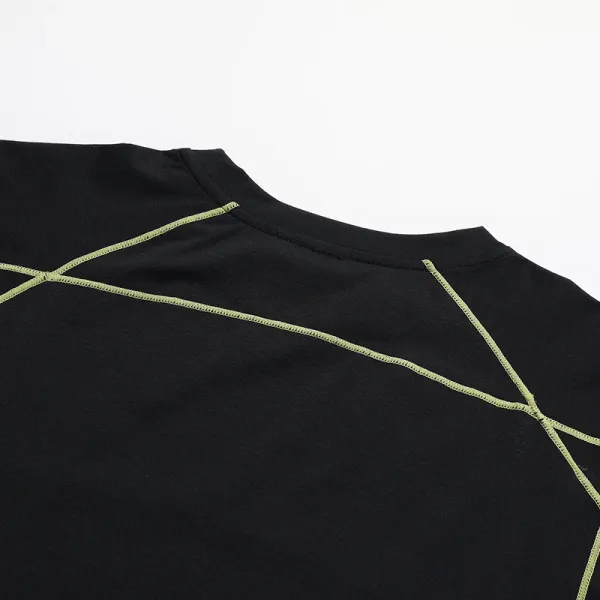 Design Performance T-Shirt Black with Lime Green Stitching - 34