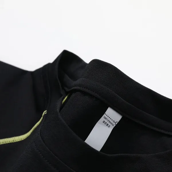 Design Performance T-Shirt Black with Lime Green Stitching - 36