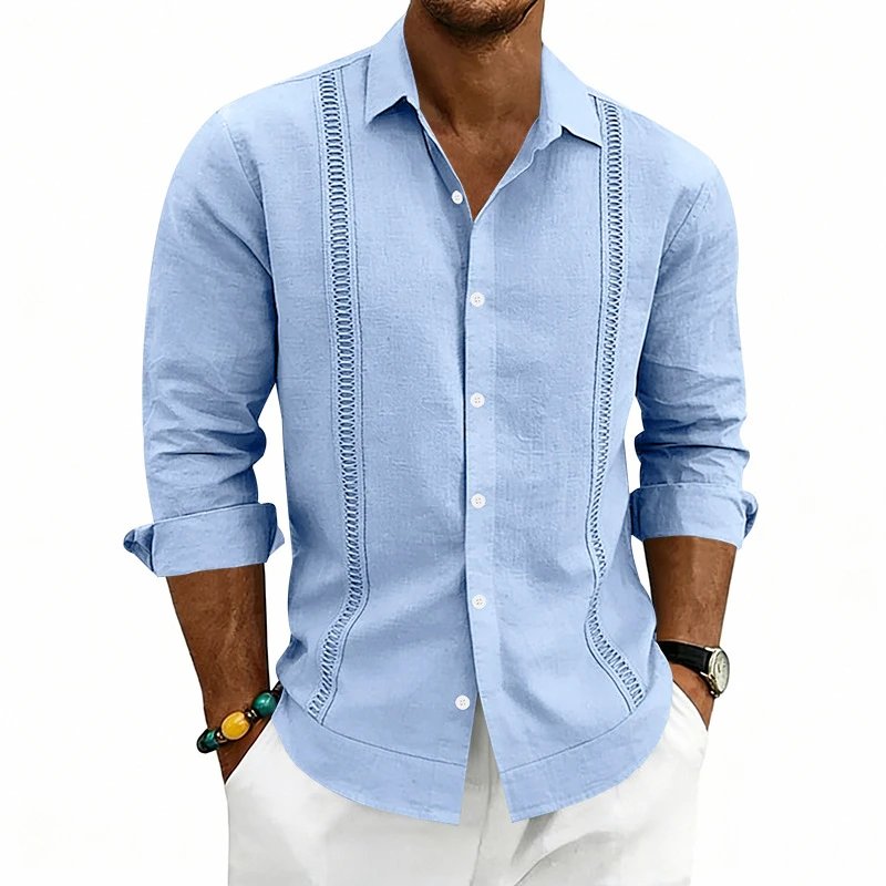Design Guayabera-Style Shirt Army Green Shirt Tops Shirt - 63