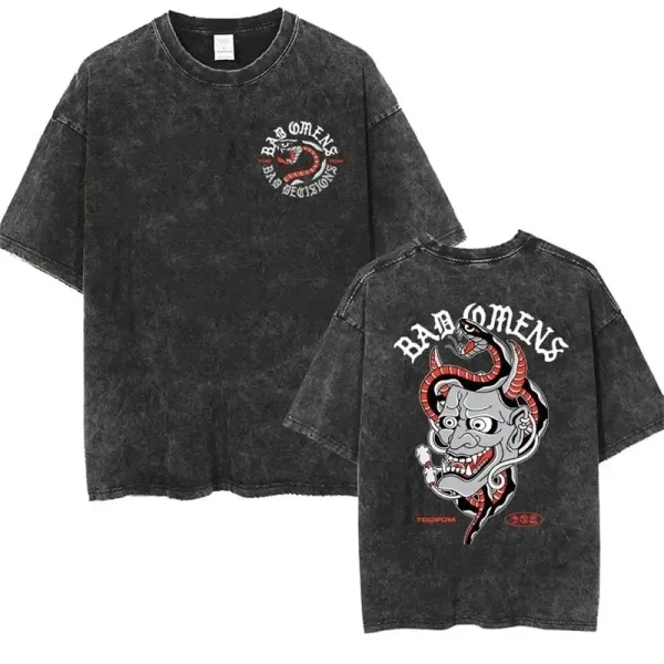 Design Bad Omens x TODPOM Acid Wash Black T-Shirt T-Shirts - 1