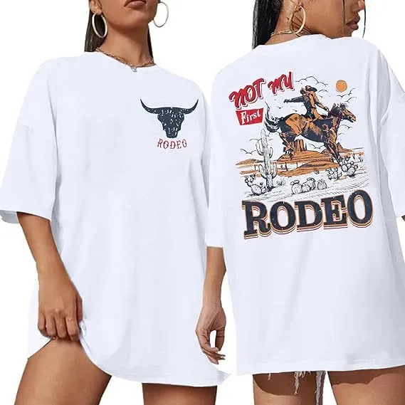 Design Rodeo Graphic Oversized T-Shirt White T-Shirts - 1