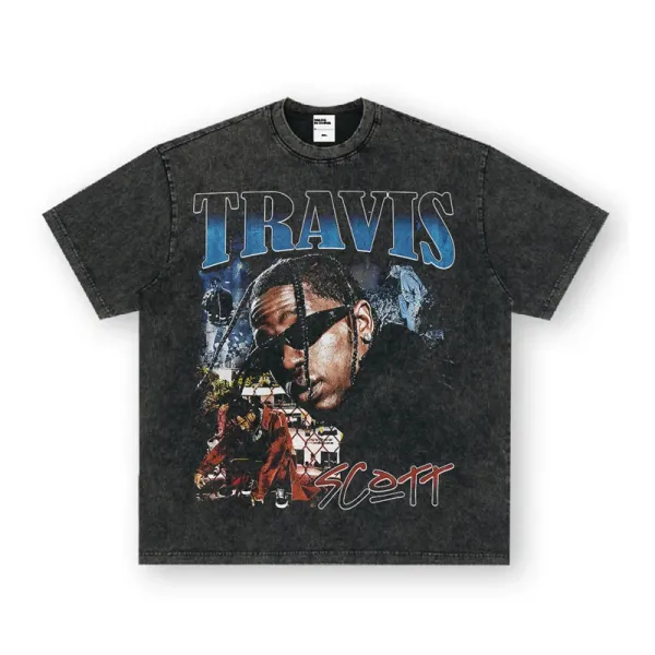 Travis Scott Cactus Jack Graphic Washed Black T-Shirt - 1
