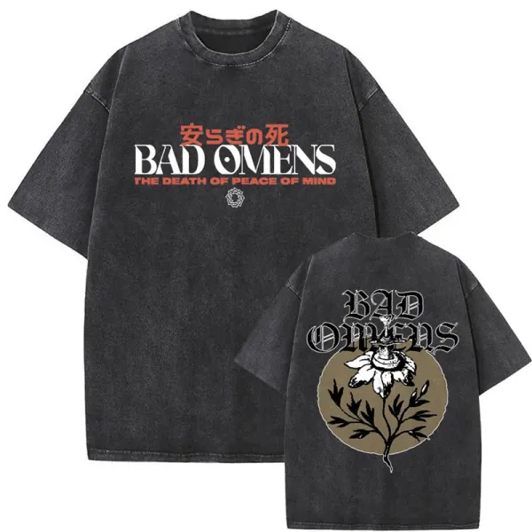 Design Bad Omens The Death of Peace of Mind Graphic T-Shirt Black T-Shirts - 1