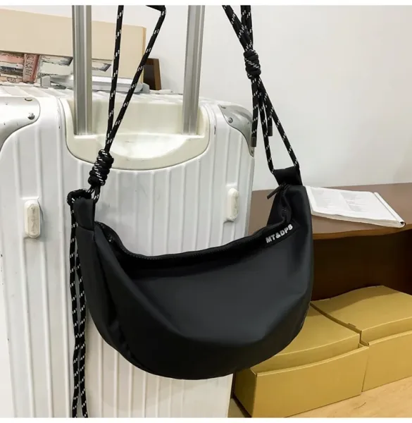 Design MT&DPs Saddle Bag Beige with Orange Rope Strap Crossbody Bag Crossbody Bags - 15