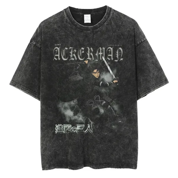 Levi's Attack on Titan Levi Ackerman Graphic Washed Black T-Shirt - 1