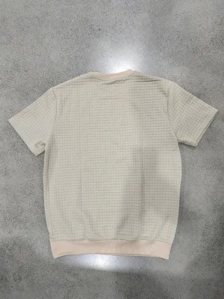 Design Textured Knit Navy T-Shirt - 6