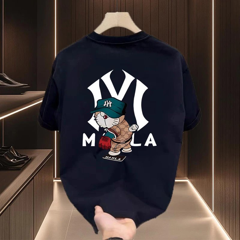 MLB x Sanrio Doraemon New York Yankees Graphic T-Shirt Navy - 12