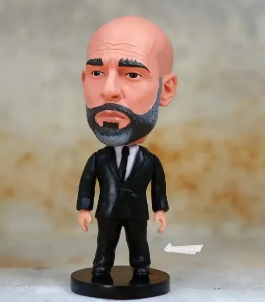 Design Custom Figurine Collectible Statue - Bald Man with Beard in Black Suit Accessories - 1
