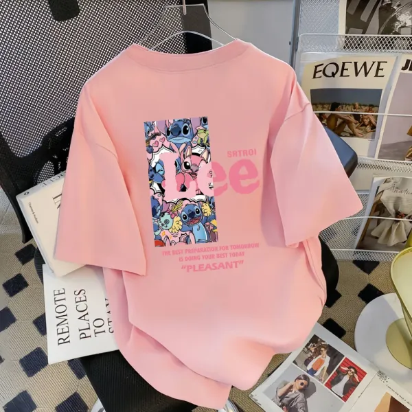 Lee x Disney Stitch Graphic Print Oversized T-Shirt White - 20