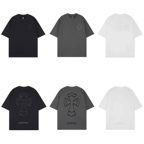 Chrome Hearts Cross Embroidered White T-Shirt - 45