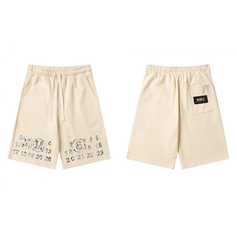 MM6 Maison Margiela Numbered Print Shorts Beige