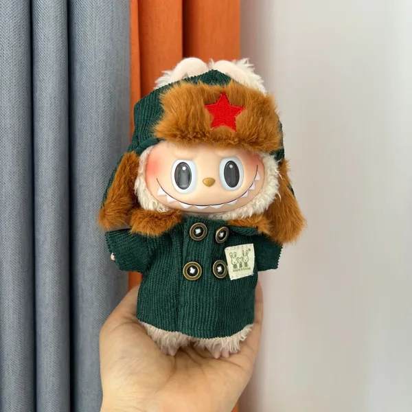 Pop Mart Labubu Duffle Coat Green Plush Doll Accessories - 18