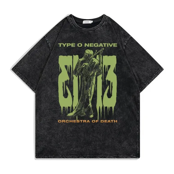 Design Type O Negative Orchestra of Death Graphic T-Shirt Black T-Shirts - 1