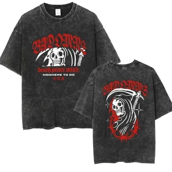 Design Bad Omens Death Peace Mind Acid Wash T-Shirt T-Shirts - 1