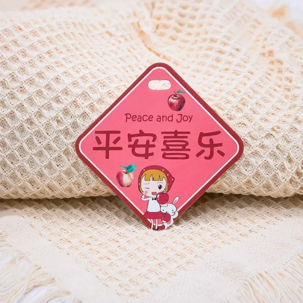 Design Peace and Joy 'Ping An Xi Le' Charm Tag Pink Accessories Jewelry - 1