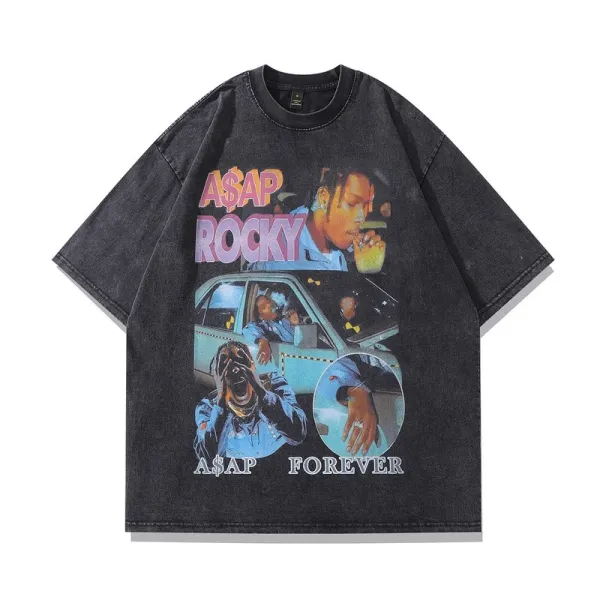 Design A$AP Rocky 'A$AP Forever' Graphic T-Shirt Black T-Shirts - 1