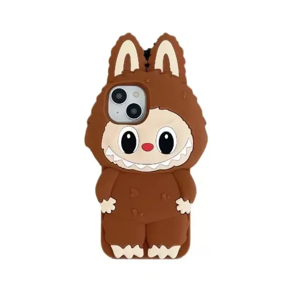 Design Bunny Character 3D Silicone Phone Case Brown - 8