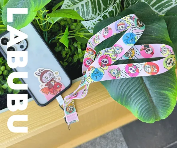 Design Lanyard with Cartoon Print Multicolor Neck Strap Accessories - 3