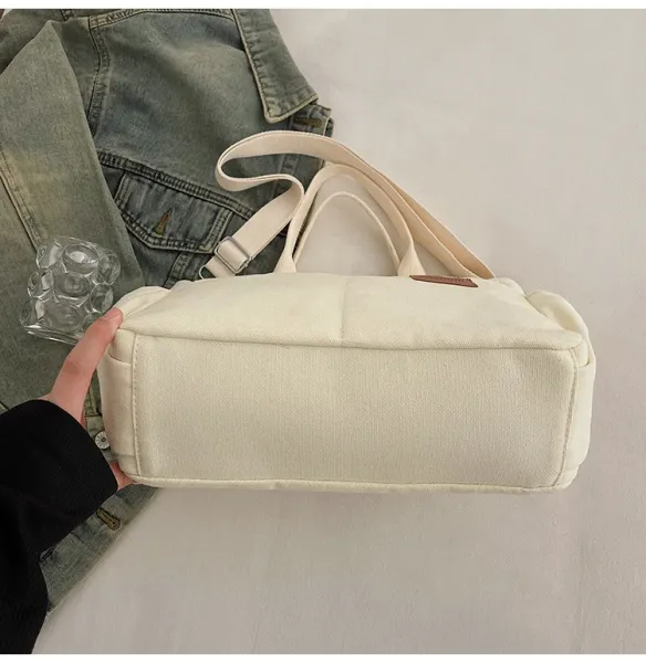 Design Canvas Tote Bag Beige Shoulder Handbag - 34