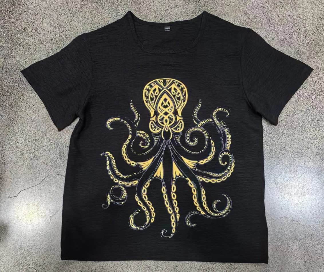 Design Octopus Embroidery Dusty Rose T-Shirt - 39