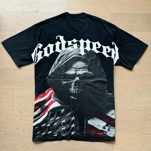 Godspeed Statue of Liberty Sunset Graphic T-Shirt White - 76