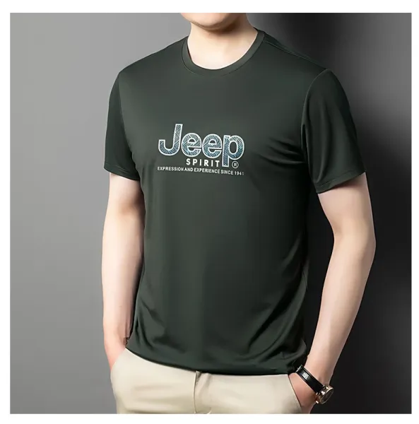 Design Jeep Spirit Graphic Print White T-Shirt T-Shirts - 33