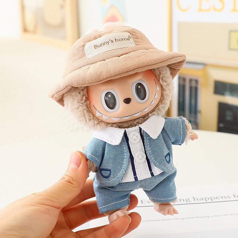 Design Bunny's Home Plush Doll with Denim Outfit and Bucket Hat Accessories