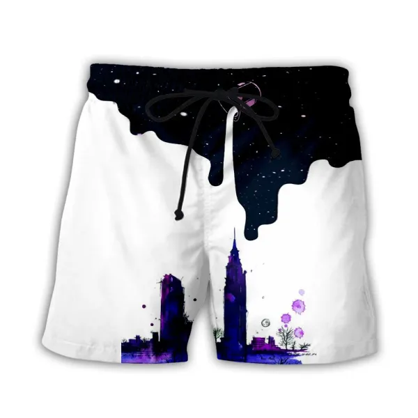 Design Akatsuki Cloud Print Swim Shorts Black Swimwear - 10