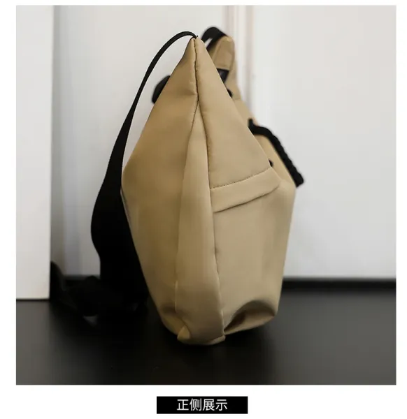 Design Canvas Hobo Bag Beige with Black Straps Shoulder Bag - 22