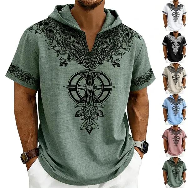 Design Tree of Life Hooded Tee Army Green Hoodie - 2