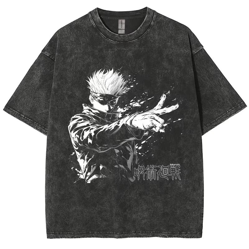 Design Jujutsu Kaisen Satoru Gojo Acid Wash T-Shirt