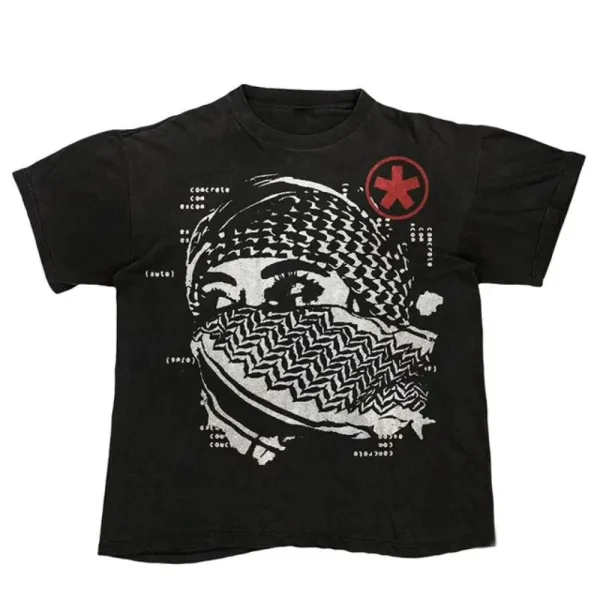 Design Keffiyeh Print Black T-Shirt - 1