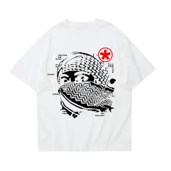 Design Keffiyeh Print Black T-Shirt - 3