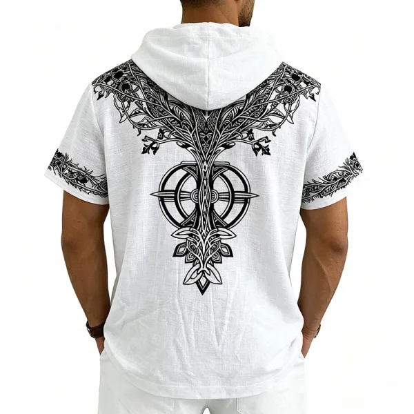 Design Tree of Life Hooded Tee Army Green Hoodie - 33