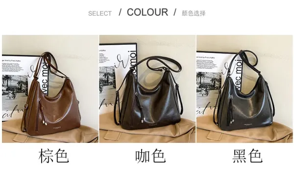 Design Fashion & Bags Hobo Bag Brown Leather-Effect Shoulder Bag Shoulder Bags - 7