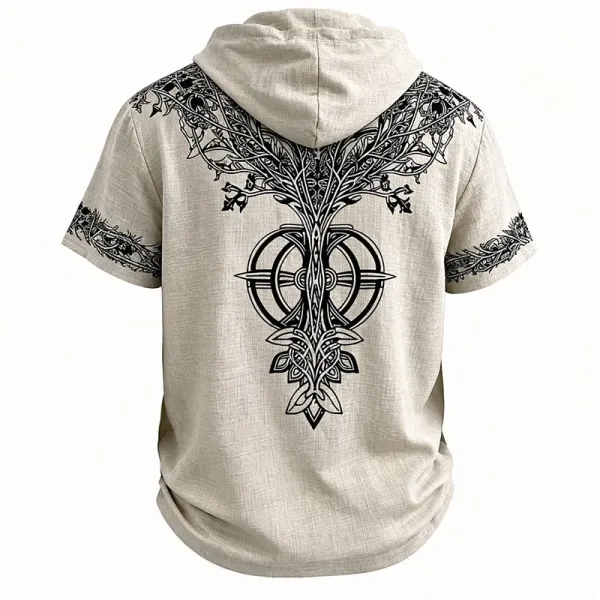Design Tree of Life Hooded Tee Army Green Hoodie - 51