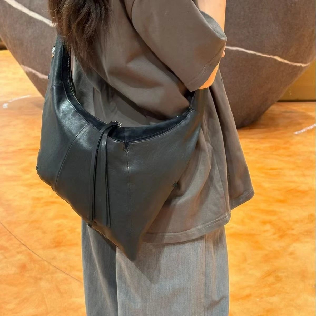 Songshan Poke Shell Series Shell Bag Unisex Hobo Crossbody Bag Vintage Shoulder Crossbody Horn Bag