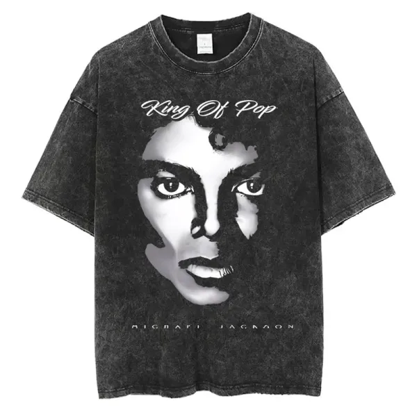 Design Michael Jackson King Of Pop Acid Wash T-Shirt T-Shirts - 1