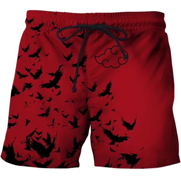 Design Akatsuki Cloud Print Swim Shorts Black Swimwear - 23