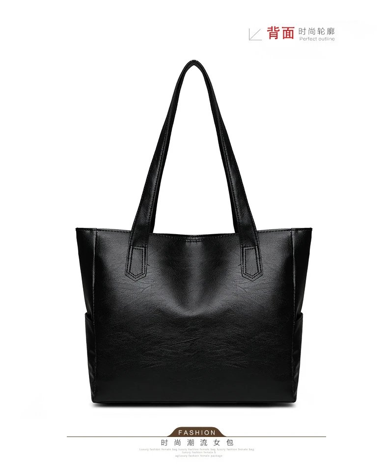 Design Classic Tote Bag Brown Leather-Effect Handbag - 29