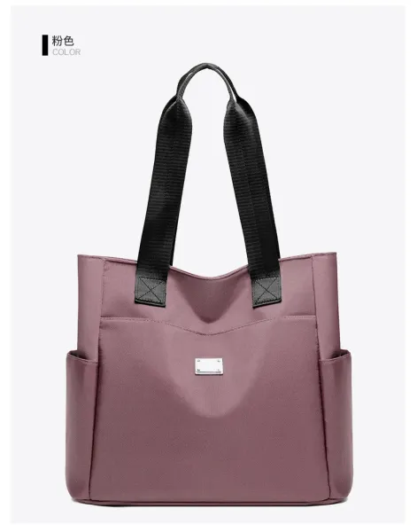 Design Tote Bag Teal with Black Straps Handbag - 23