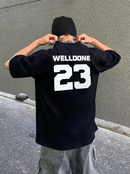 Design WellDone 23 Number Graphic T-Shirt Black T-Shirts - 24