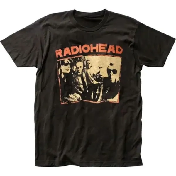 Design Radiohead Fast Track Status Graphic T-Shirt Black T-Shirts - 5