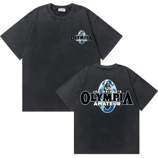 Design Joe Weider's Olympia Amateur Black Vintage Wash T-Shirt T-Shirts - 1