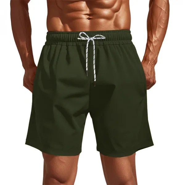 Design Drawstring Waist Shorts Beige Shorts - 24
