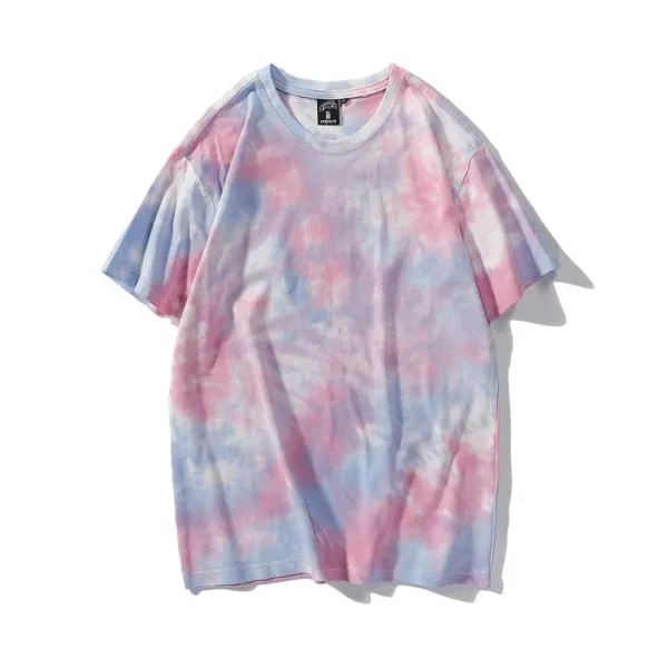 Design Tie-Dye Pastel Pink and Blue T-Shirt - 1