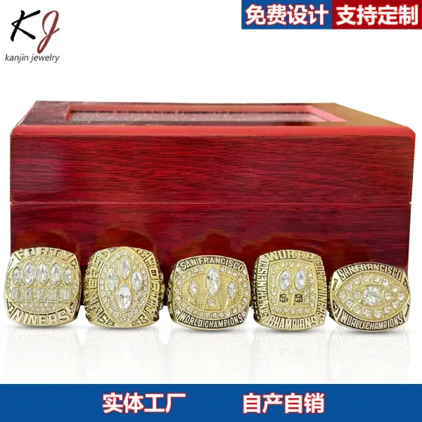 Design Kanjin Jewelry San Francisco 49ers Super Bowl Championship Rings Gold Crystal Set Jewelry - 5